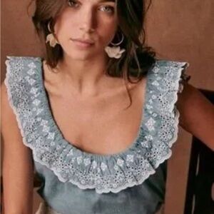 Sezane Rosa Blouse Chambray. - Size 34